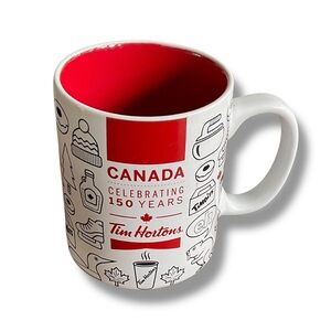 Tim Hortons Mug 2017 150 Year Anniversary Canadian Theme Ceramic Coffee Cup 16oz